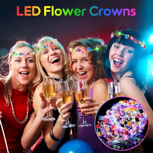 Thumbnail 5 de Defresit 16PCS LED Flower Headband – Multicolour Light-Up Crown for Women, Girls and Kids