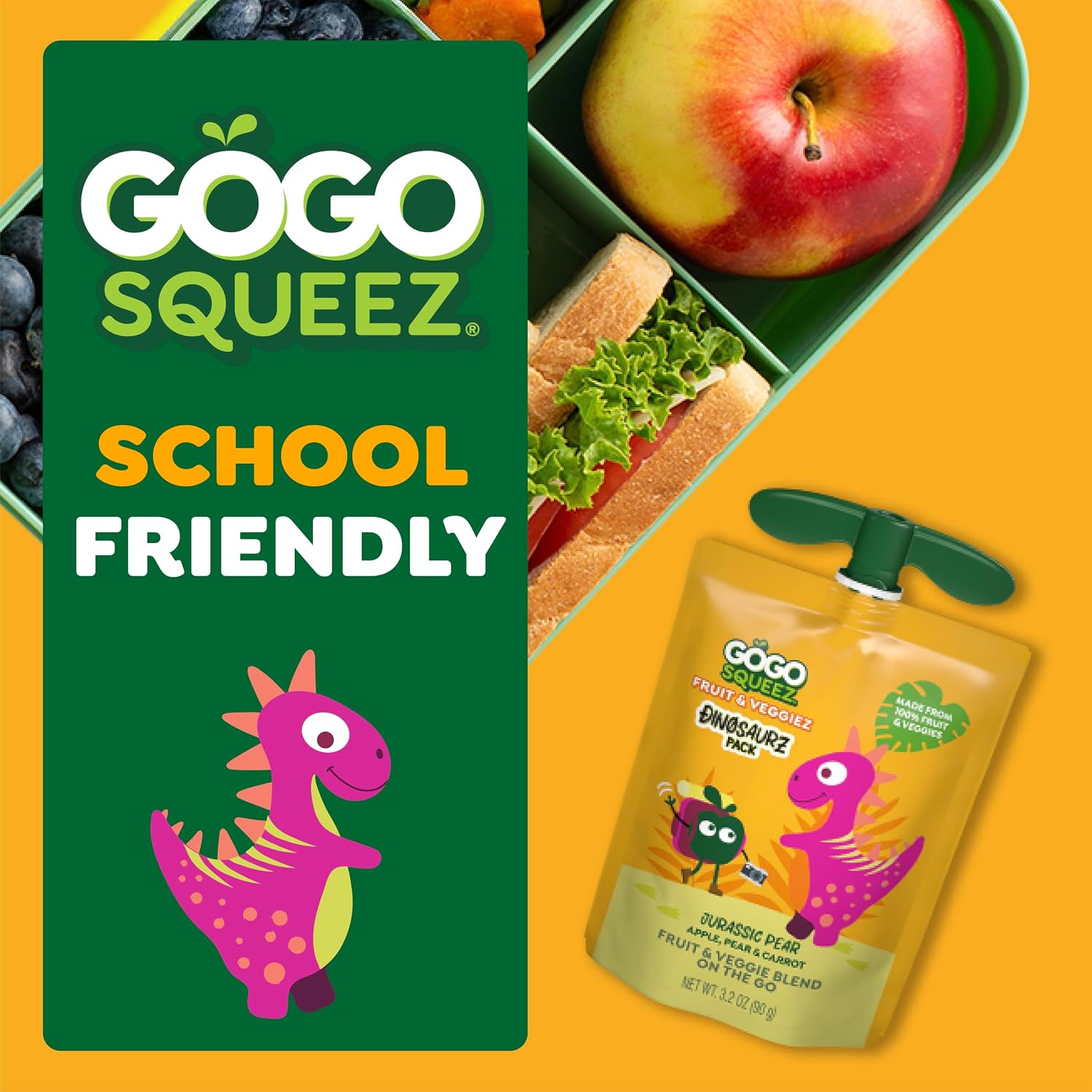 Thumbnail 6 de GoGo squeeZ 280344 Jurassic Fruit & veggieZ Applesauce Pouches, 20 Count