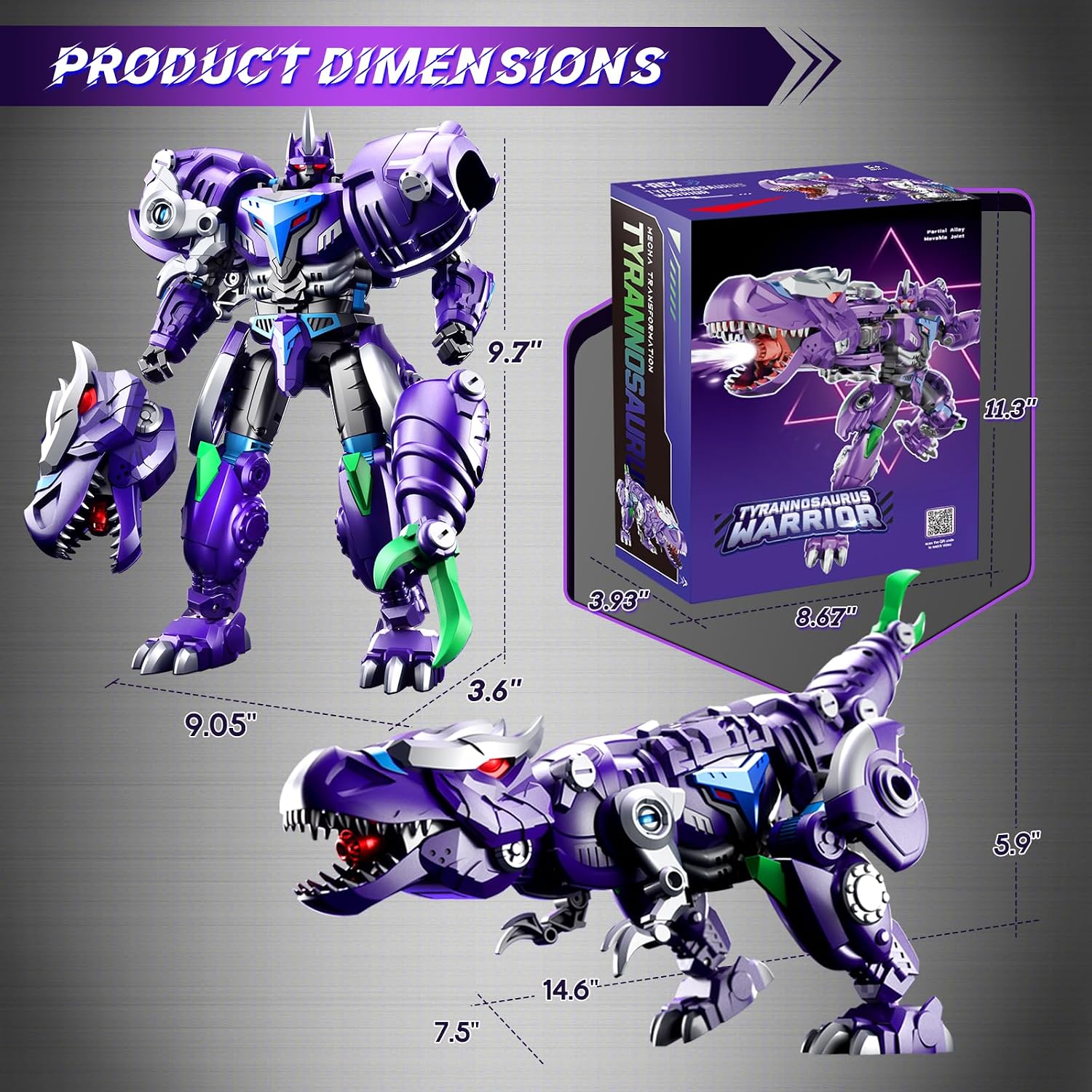 Thumbnail 6 de Resosese Transforming Robot Dinosaur Toy for Kids 🤖