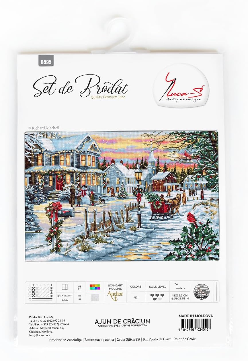 Thumbnail 1 de Luca-S B595 zestaw do haftu krzyżykowego „Wigilia”, bawełna, 30 × 23 cm
