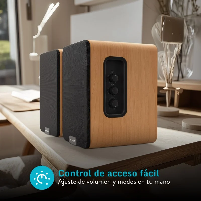 Thumbnail 1 de Nilait Hiphoniq altavoces Bluetooth 80W RMS con HDMI ARC, óptico y RCA (marrón)