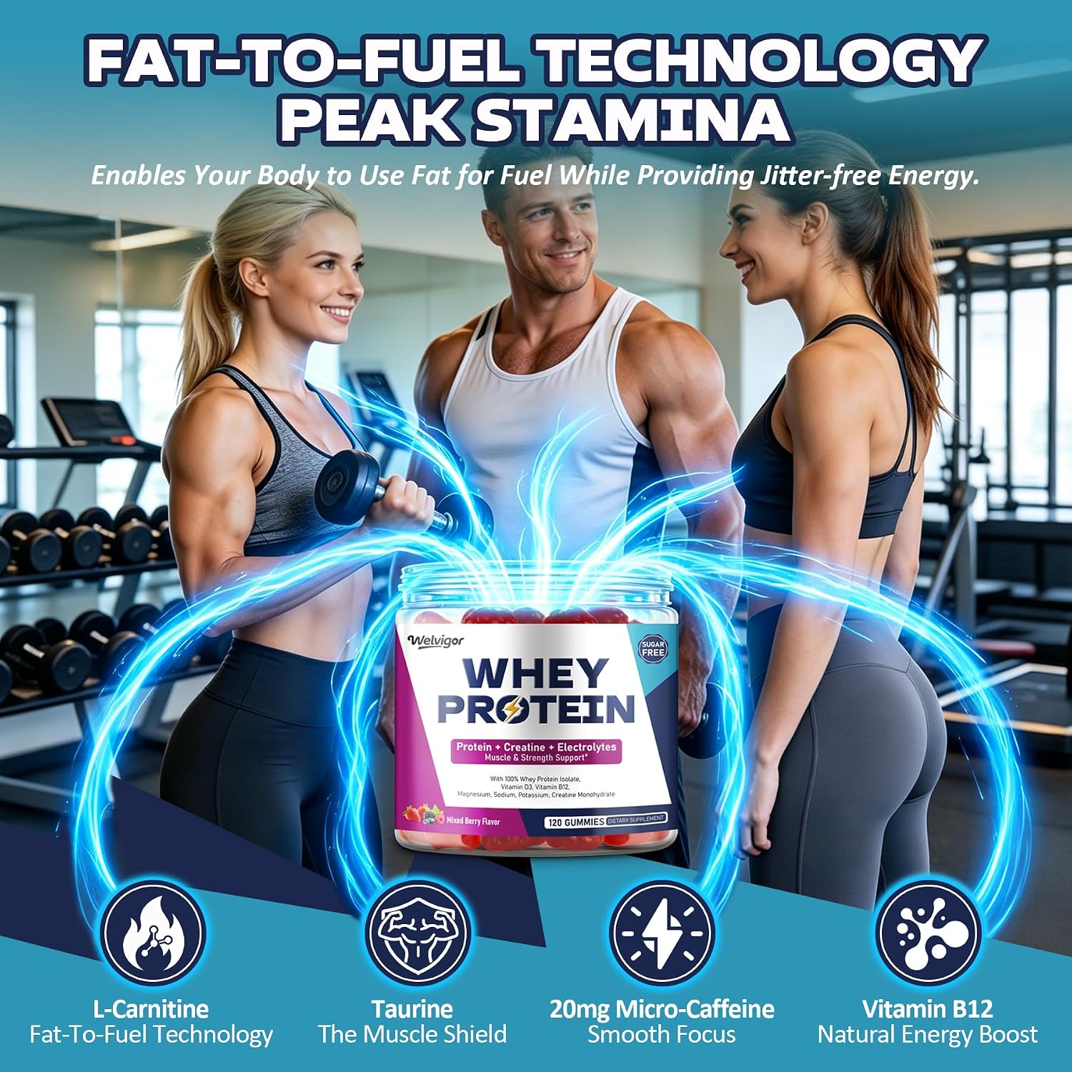 Detalle 2 de Welvigor Whey Protein Gummies, 10g Protein