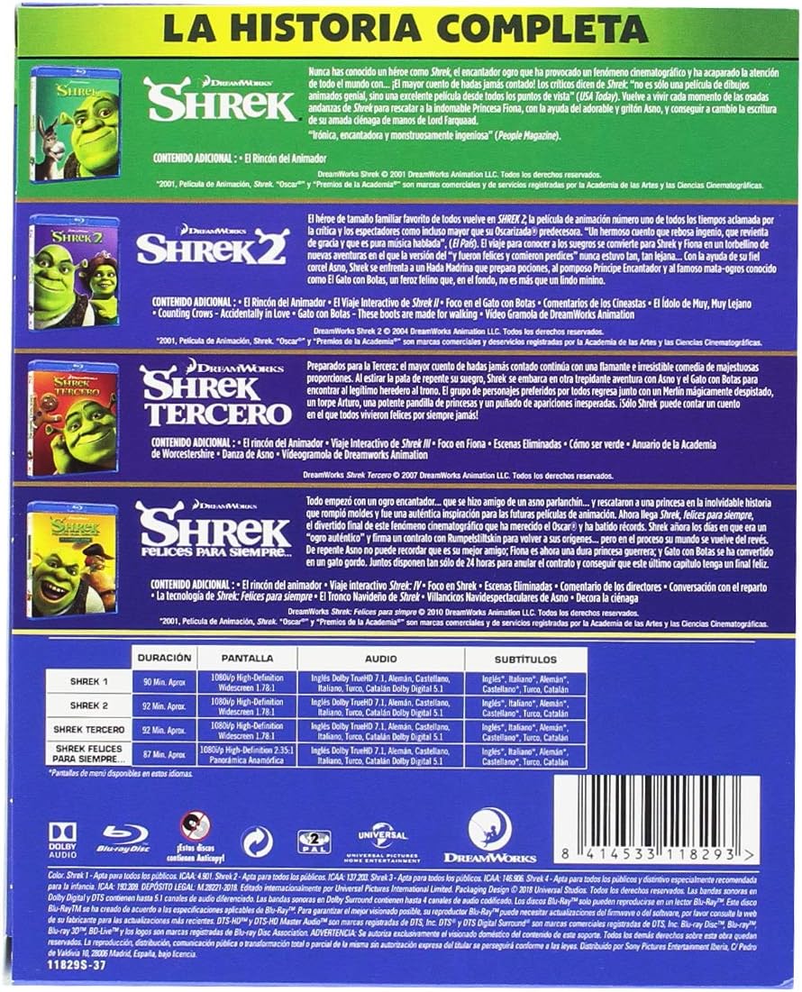 Thumbnail 1 de Shrek 1-4 – Shrek: la storia completa (Formato Non USA)