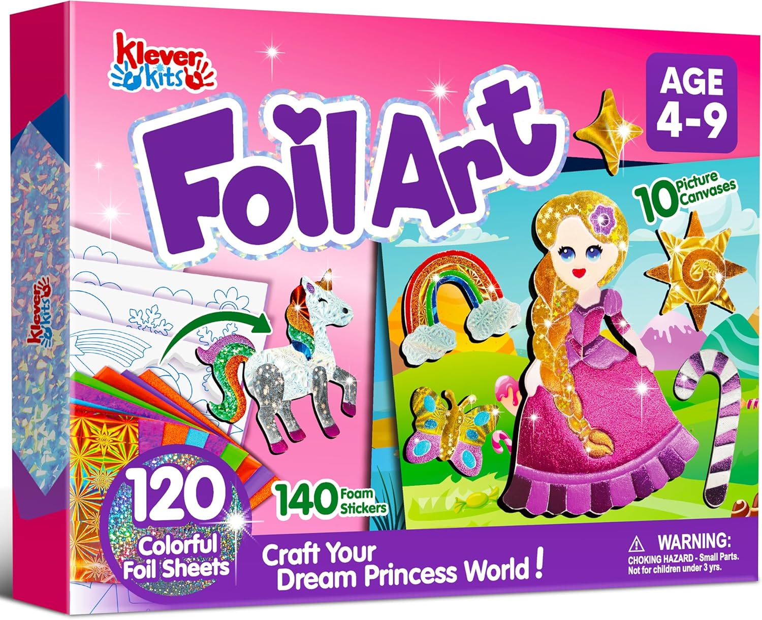 Detalle de Klever Kits Prinzessinnen-Folienkunst-Set 10er 🎨