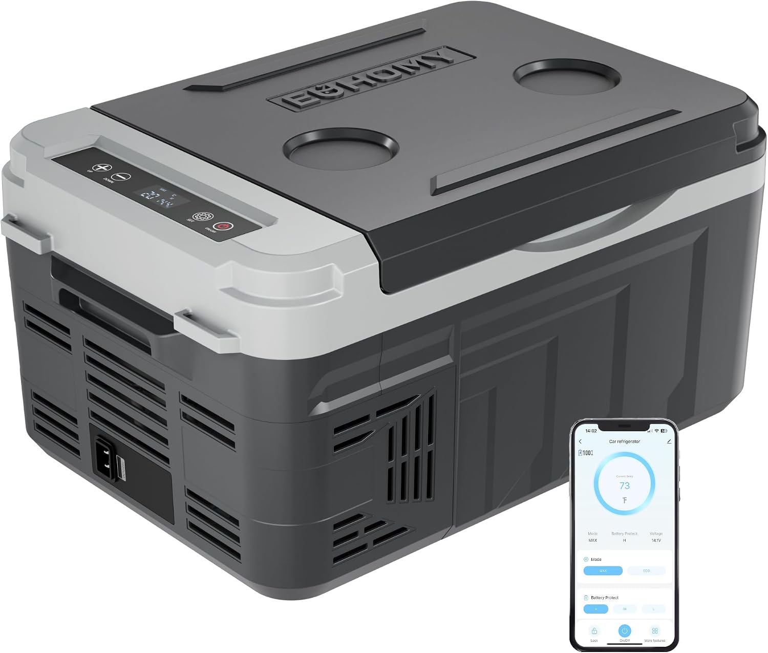 Detalle de EUHOMY 10L Car Fridge Freezer (-20℃~20℃) with APP Control, 12/24V & 110-240V