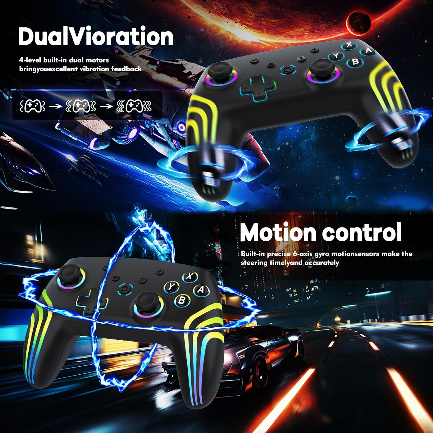 Detalle 2 de MYSTILUCK Wireless Pro Controller 800 mAh