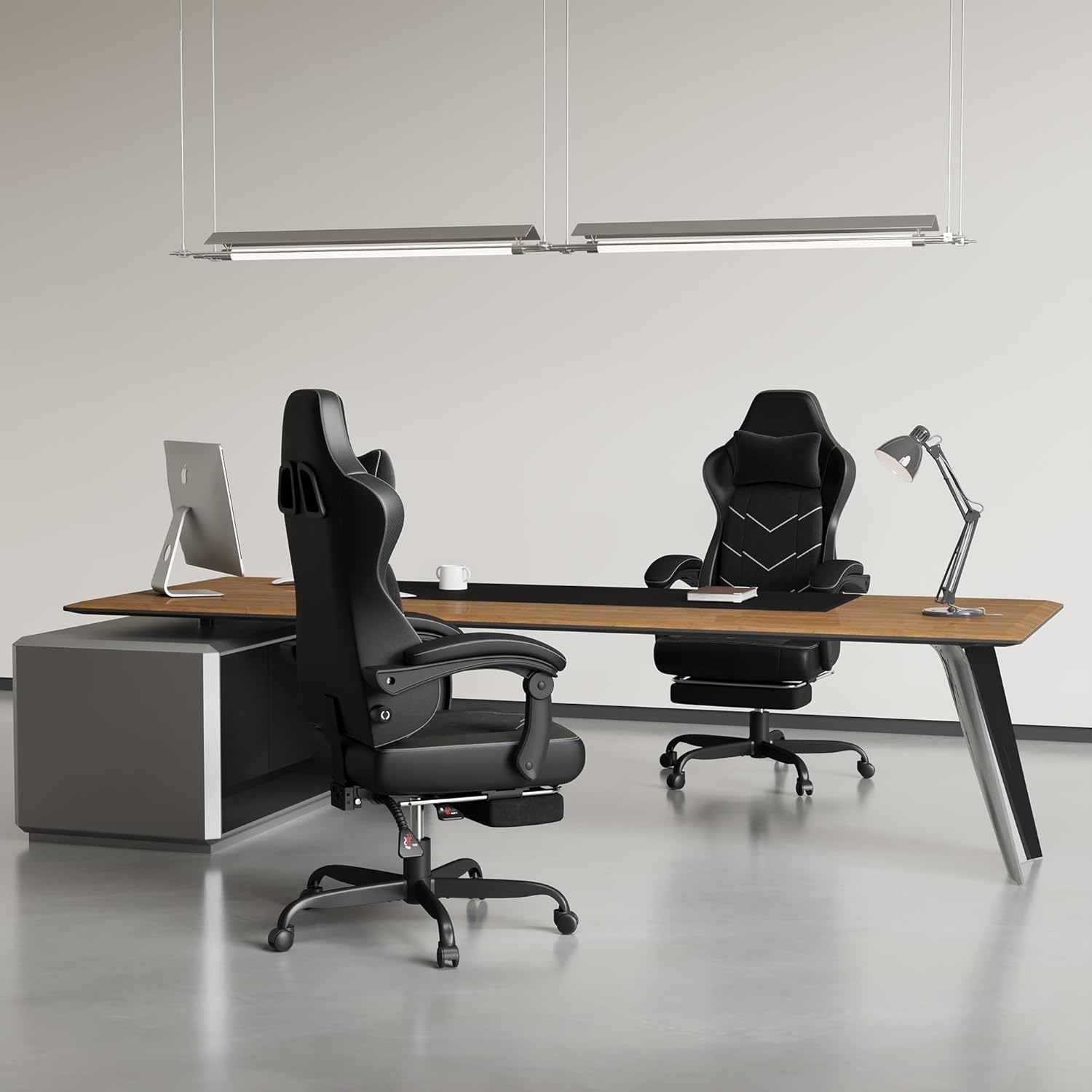Thumbnail 1 de JUMMICO Sedia da Ufficio Ergonomica con Supporto Lombare Dinamico e Poggiapiedi: comfort prolungato per home office