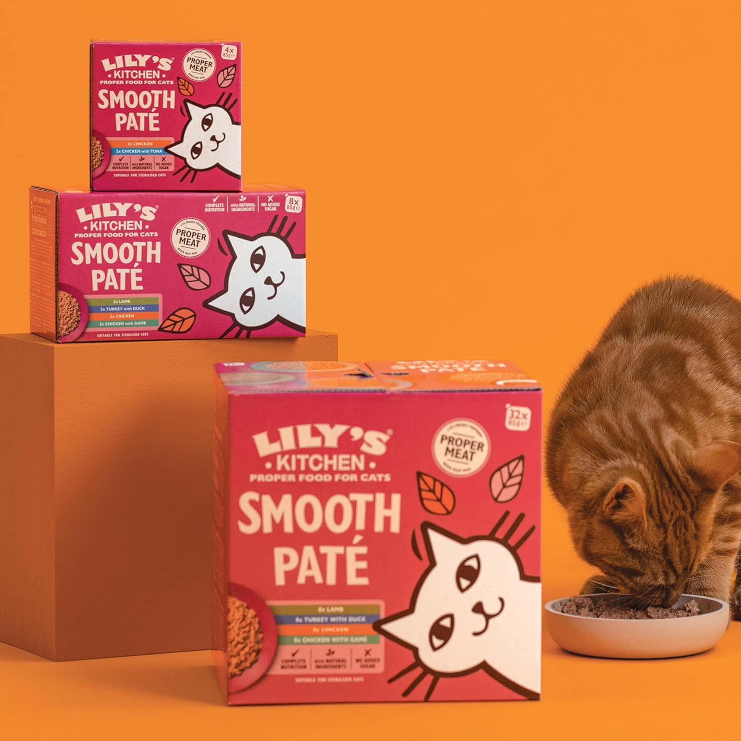 Detalle de Lily’s Kitchen Feine Pastete Hühnchen – Natürliche Zutaten, Nassfutter für Katzen, 19 x 85 g Schale
