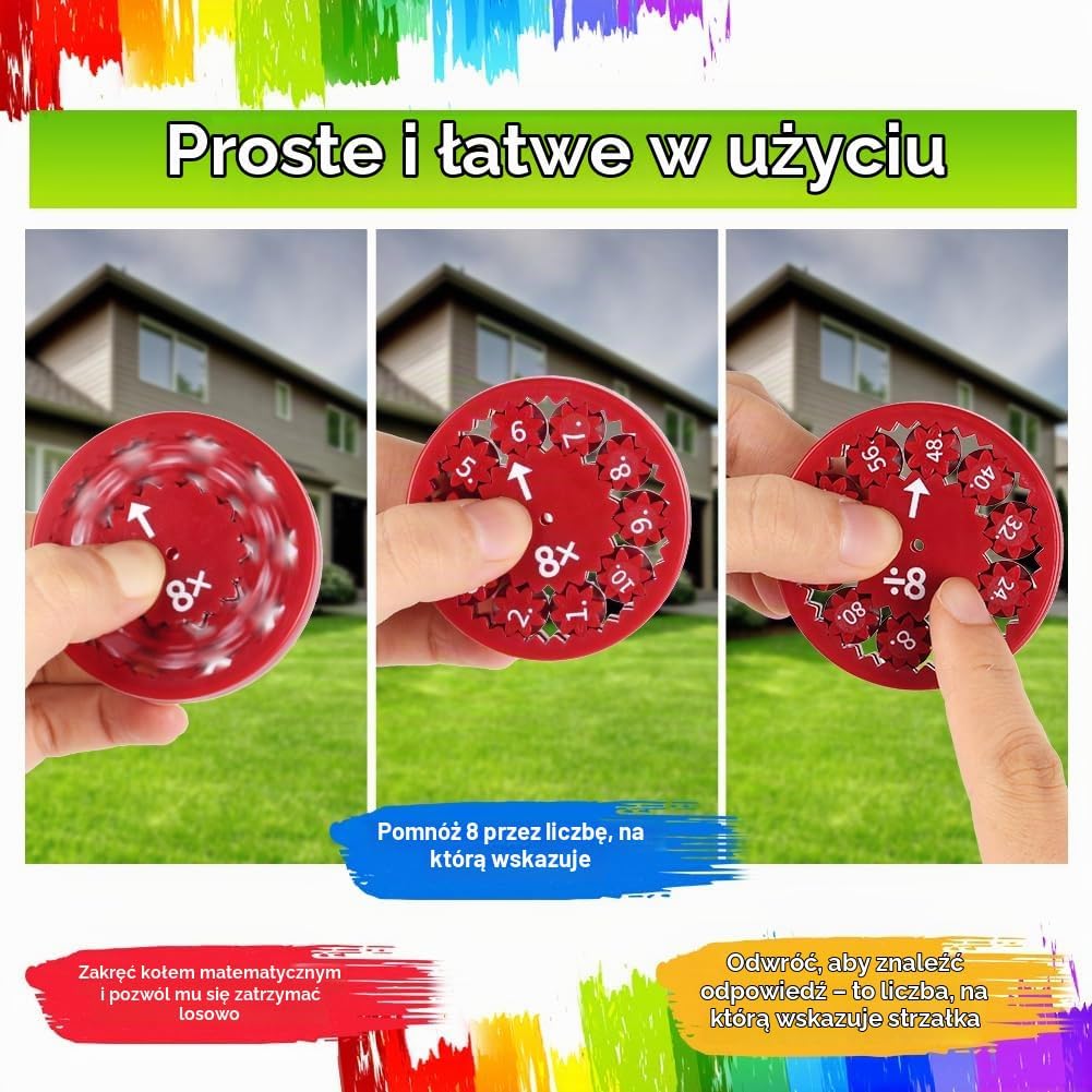 Detalle de AUAUY 888 – zestaw 9 spinnerów matematycznych do mnożenia i dzielenia
