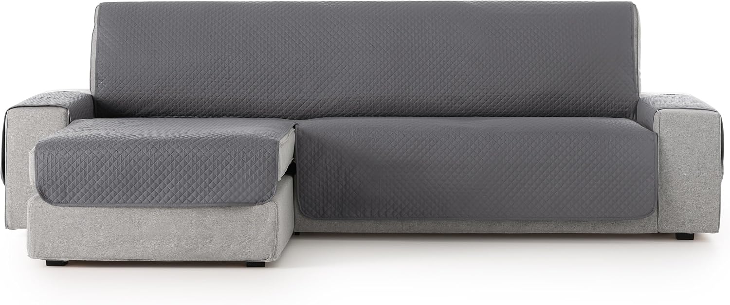 Thumbnail 1 de textil-home Funda Chaise Long Adele Gris 200 cm