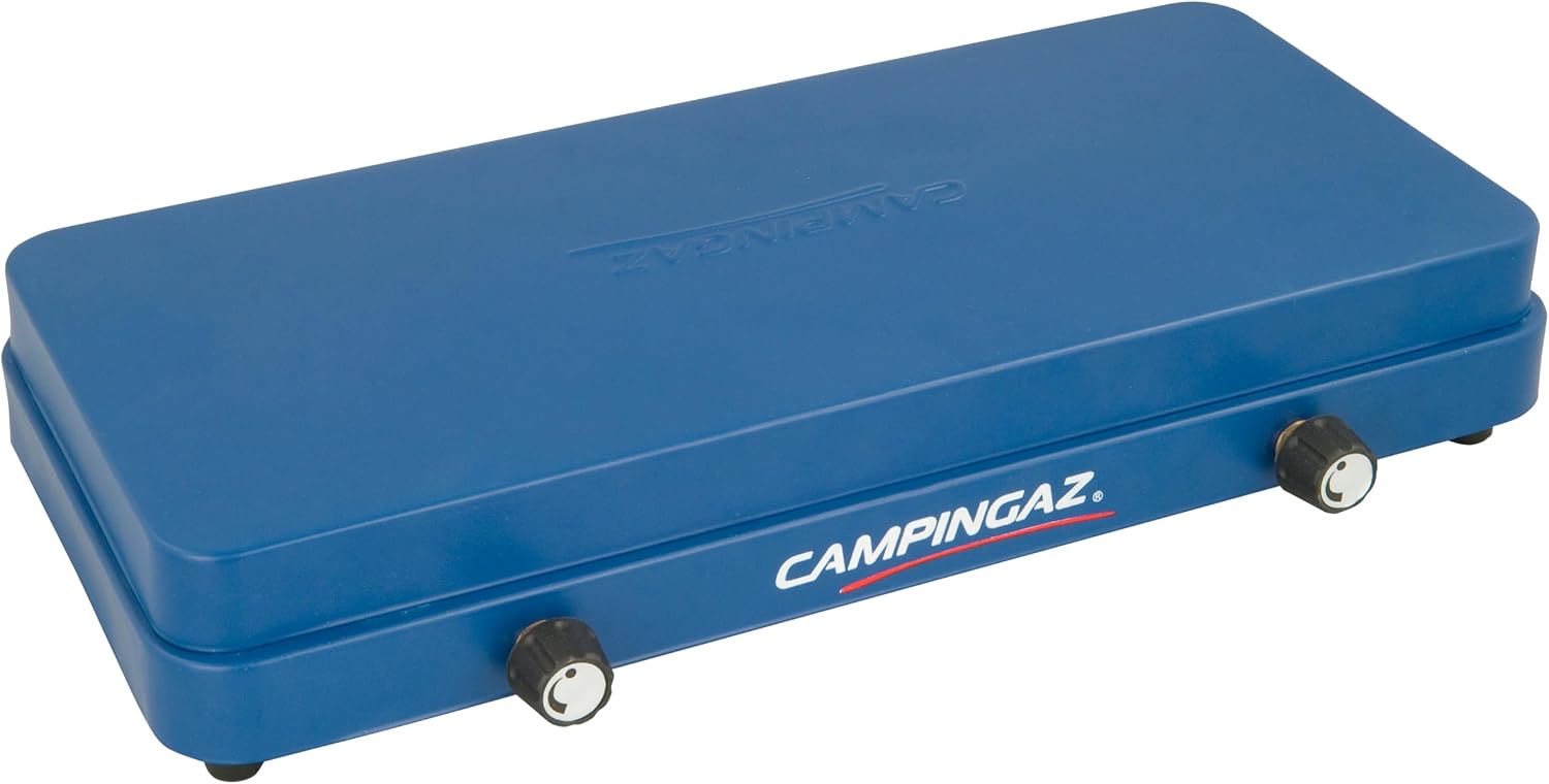 Detalle de Campingaz Base Camp fornello da campeggio compatto a due fuochi – 2 x 1600 W