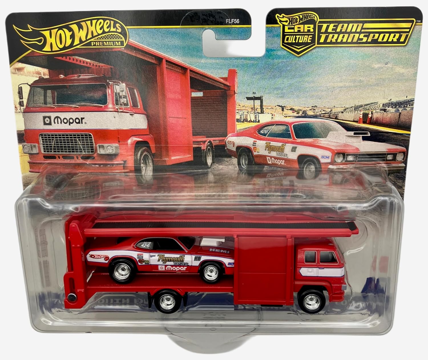 Thumbnail 1 de Hot Wheels Team Transport "’73 Plymouth Duster" Second Story Truck #82 – modèle réduit 1:64