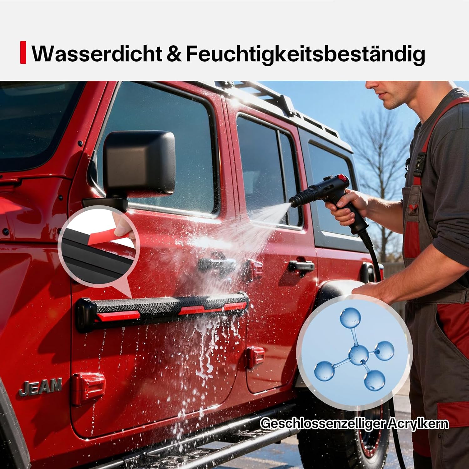 Thumbnail 4 de Doppelseitiges Klebeband Extra Stark mit Schaumstoffband – wasserfest & hochtemperaturbeständig, schwarz (15.4 ft × 0.59 in)