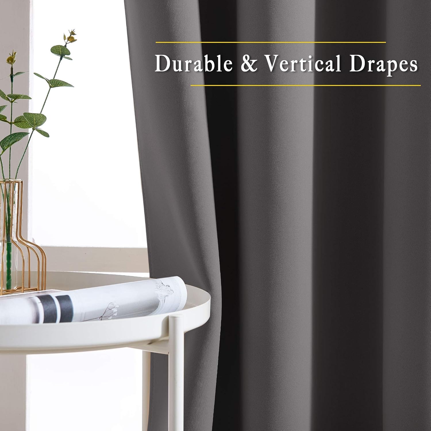 Thumbnail 4 de NICETOWN Gray Blackout Curtains 84 inches 🪟