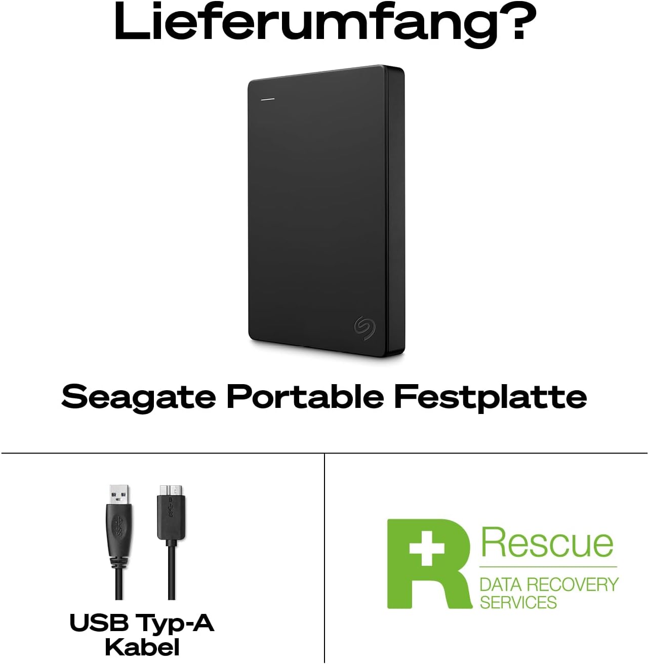 Thumbnail 2 de Seagate Portable Drive 5TB (STGX5000400) – tragbare externe 2,5-Zoll-Festplatte per USB 3.0 inkl. Rescue-Data-Recovery-Service