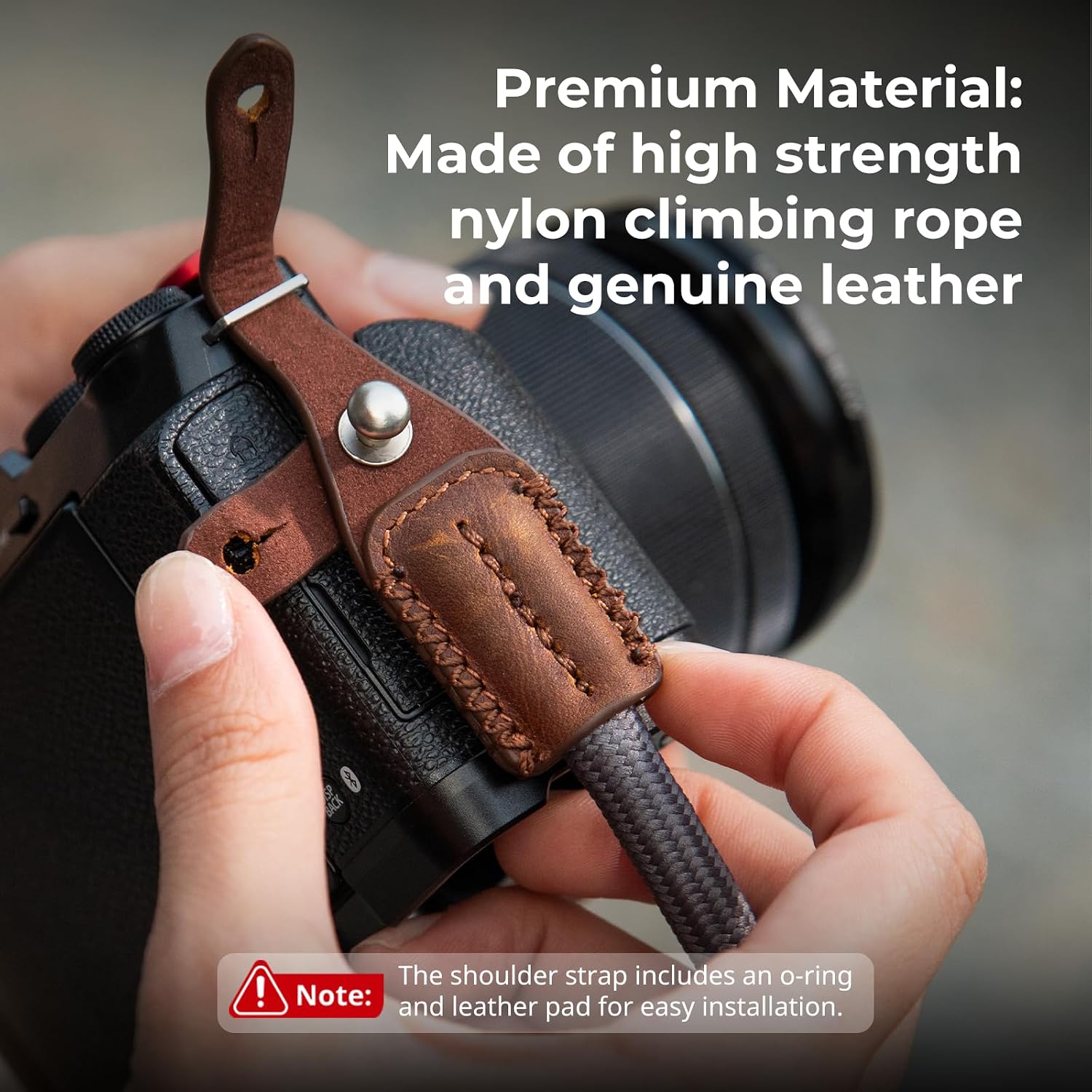 Thumbnail 6 de SMALLRIG verstellbarer Shoulder Strap für Kamera mit O-Ring und Lederpolster (110 cm, geflochtener Nylon-Schultergurt)