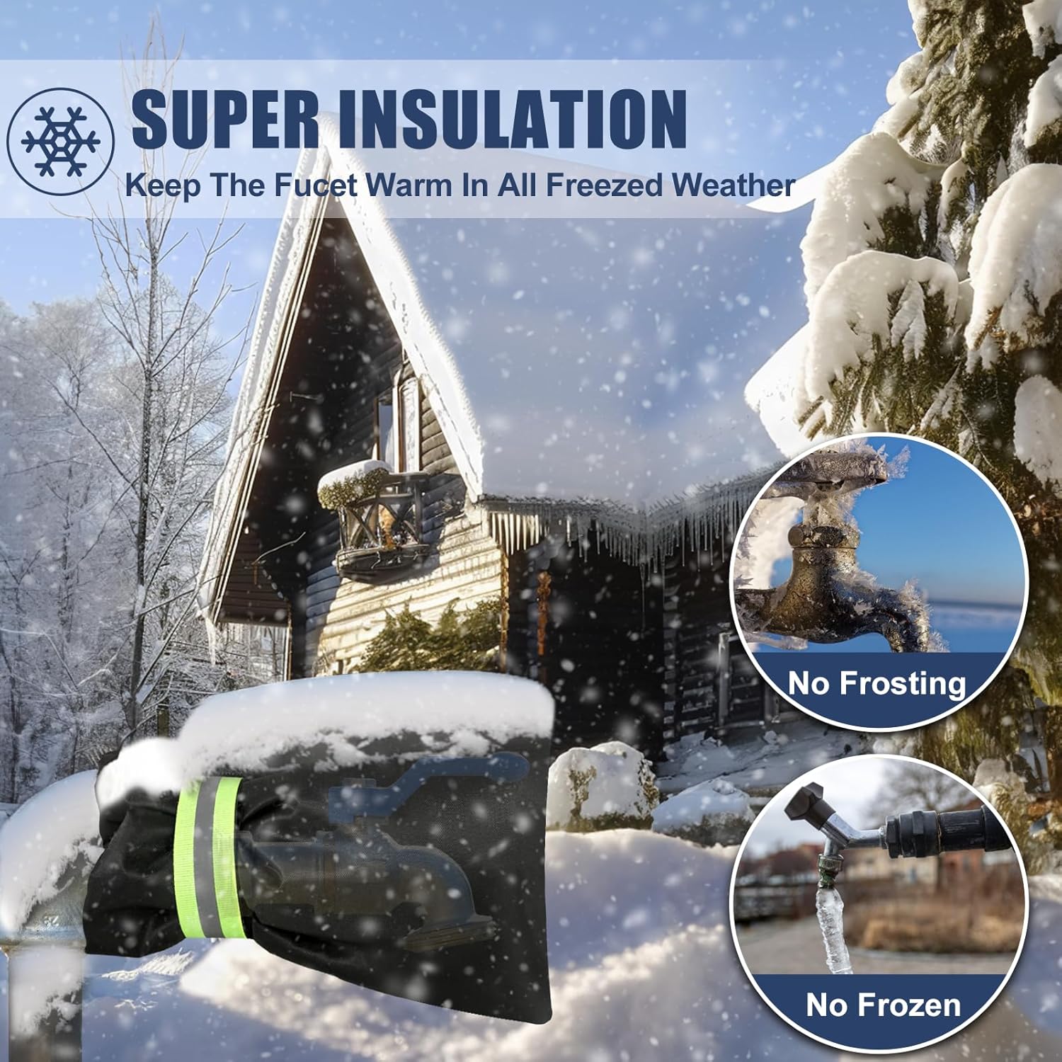 Thumbnail 1 de nabreeli FCOVER2 Outdoor Faucet Covers, 3-Layer Insulation, Waterproof 2-Pack
