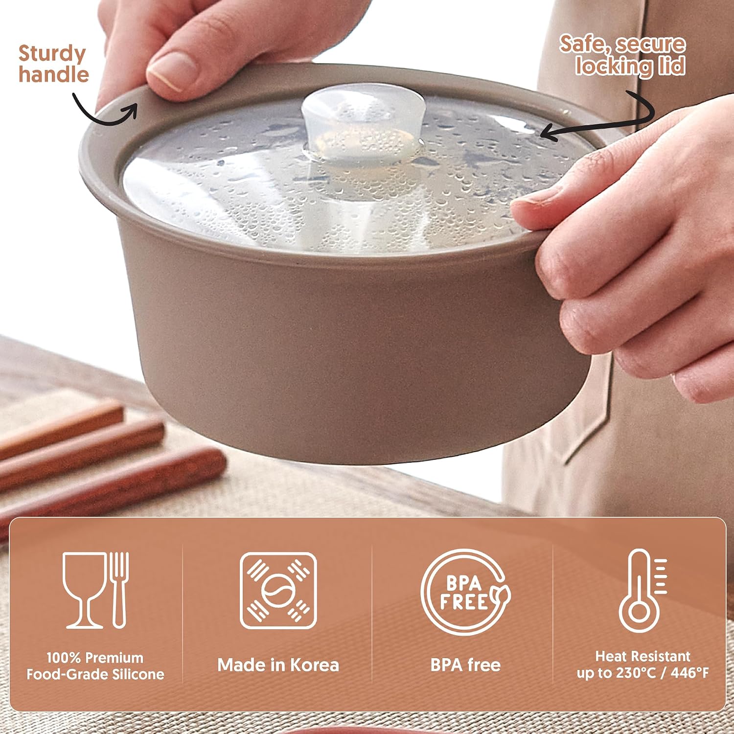 Detalle 2 de FIRGI 27oz Silicone Microwave Steamer Pot