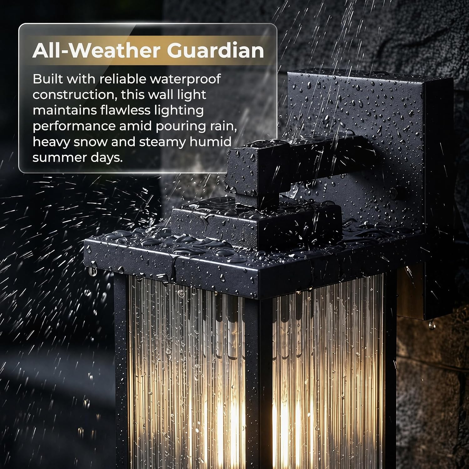 Detalle 2 de Hameso Outdoor Wall Light with Tempered Glass