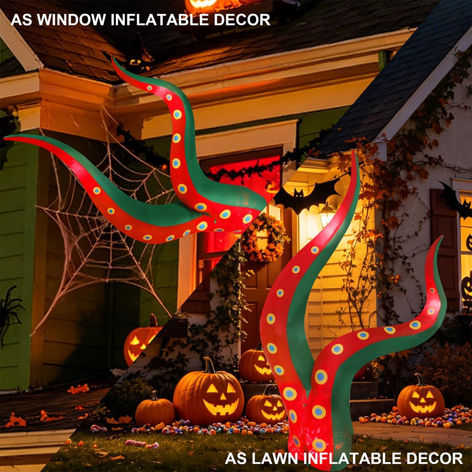 Thumbnail 6 de Juegoal K1758C Halloween Inflatable Octopus Tentacles, Red LEDs, 2-Pack
