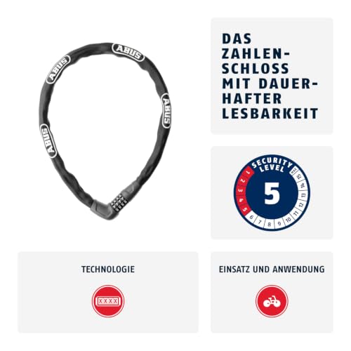 Detalle 2 de ABUS Steel-O-Chain 5805C/75: Kettenschloss mit 5 mm Kette, 75 cm, Schwarz