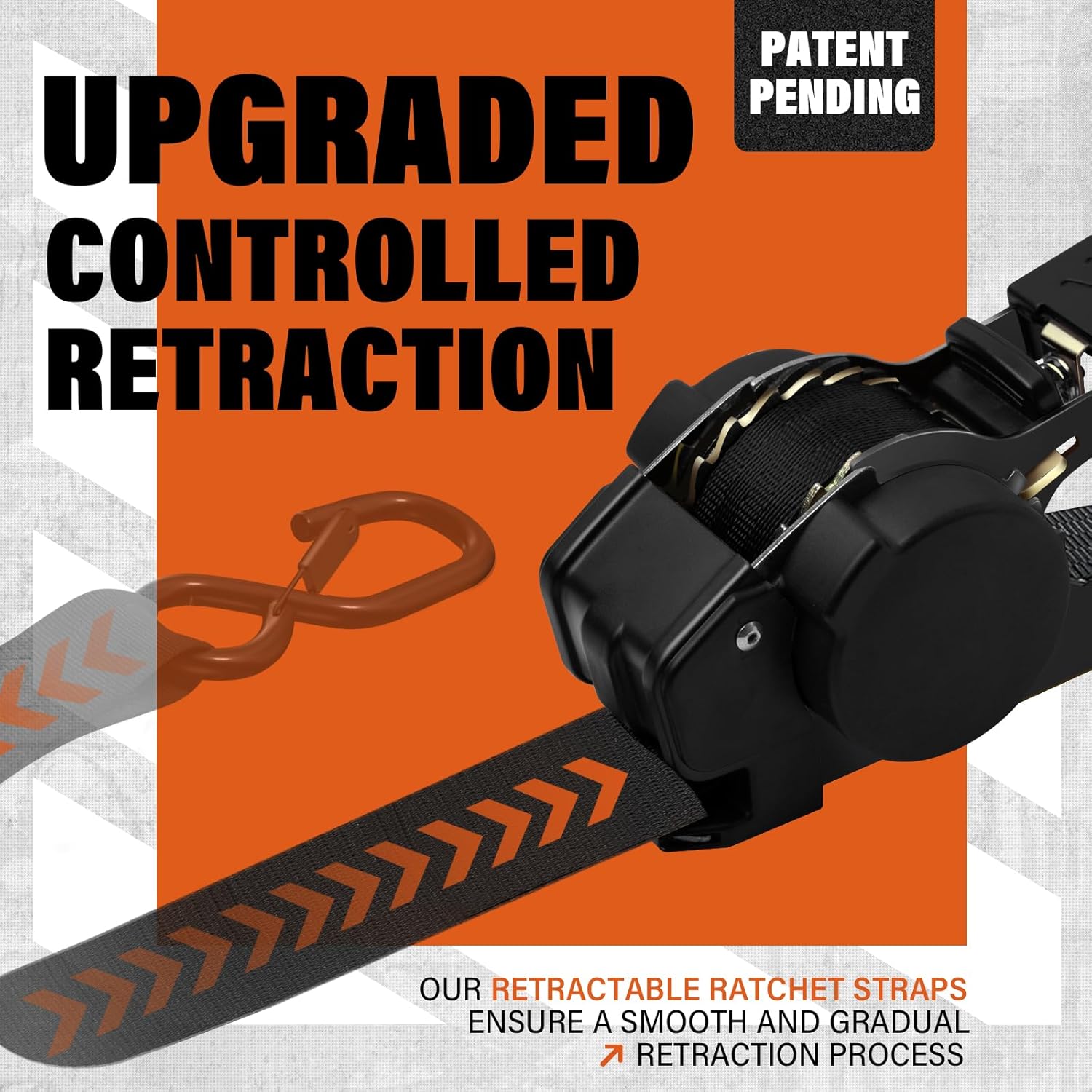 Detalle 2 de Haccoplanet Retractable Ratchet Straps 10 ft, 1763 lb