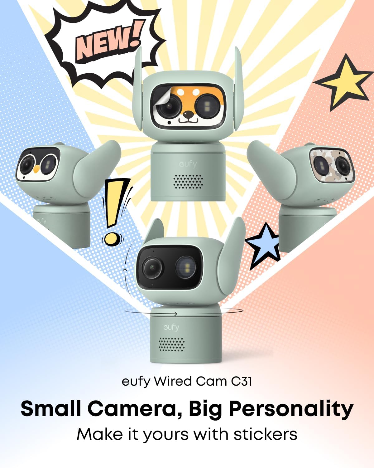 Detalle 2 de eufy Wired Cam C31: 360° Pan & Tilt, Indoor/Outdoor, Deep Colour Night Vision