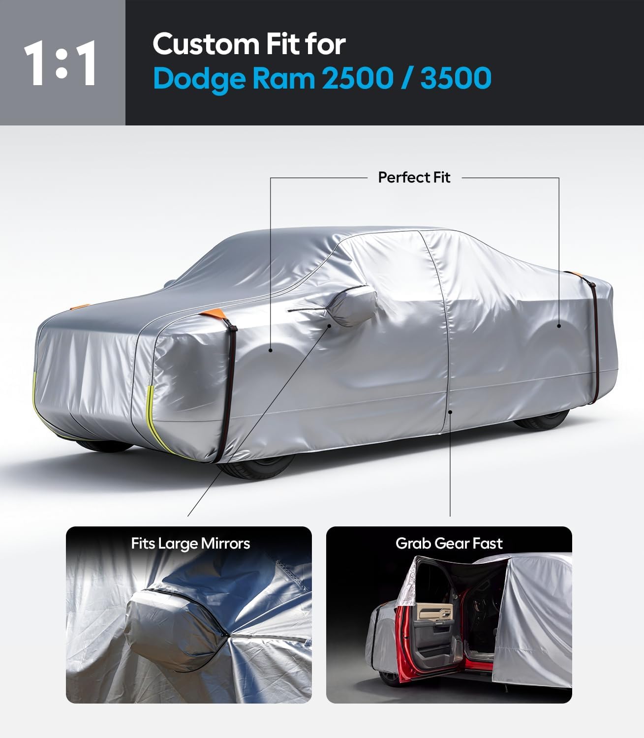 Thumbnail 1 de Wigoo Dodge Ram 2500/3500 Truck Cover: Custom-Fit, Waterproof Outdoor Protection