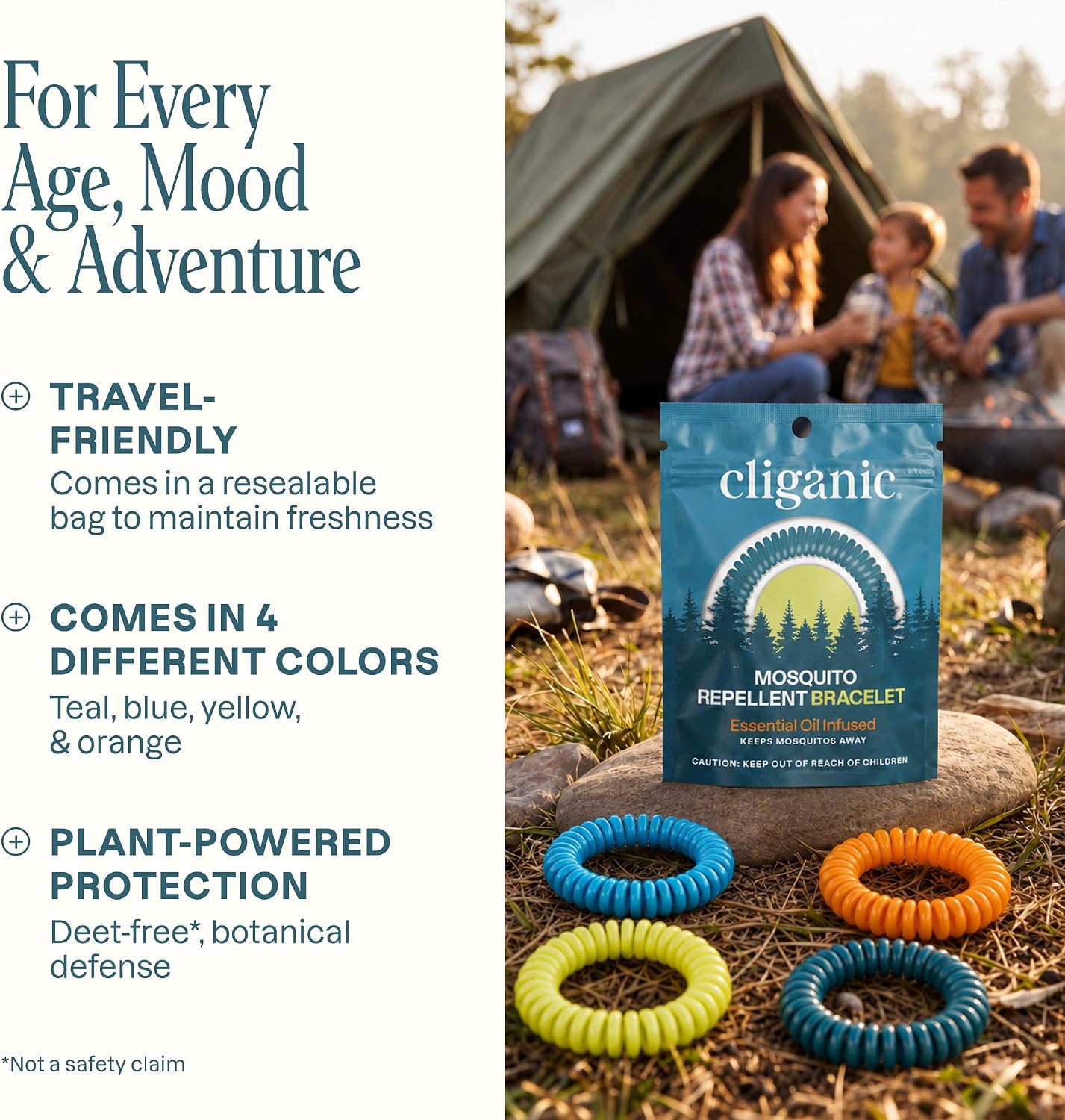 Detalle 2 de Cliganic 10-Pack Mosquito Repellent Bracelets