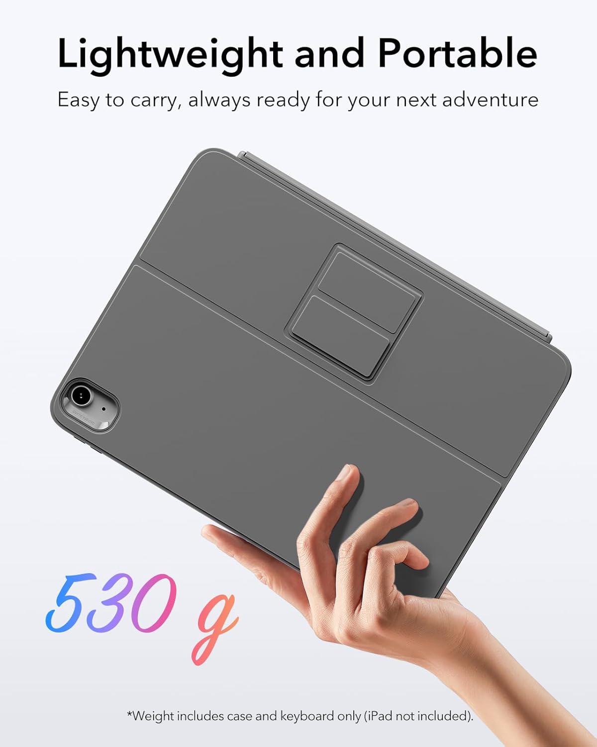 Thumbnail 6 de ESR iPad Air 11" (M4/M3/M2) & 5./4. Gen Flex Hülle mit abnehmbarer Tastatur und Trackpad, Dunkelgrau