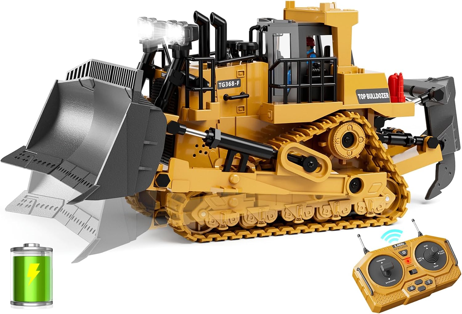 Detalle de Metal Remote Control Excavator 9‑Channel Toy 🚜