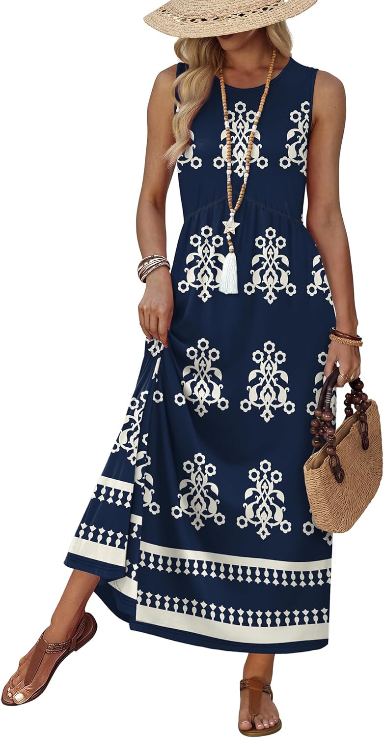 Thumbnail 6 de WIHOLL Babydoll Maxi Dress with Pockets — Empire Waist Summer Sundress for Beach & Vacation
