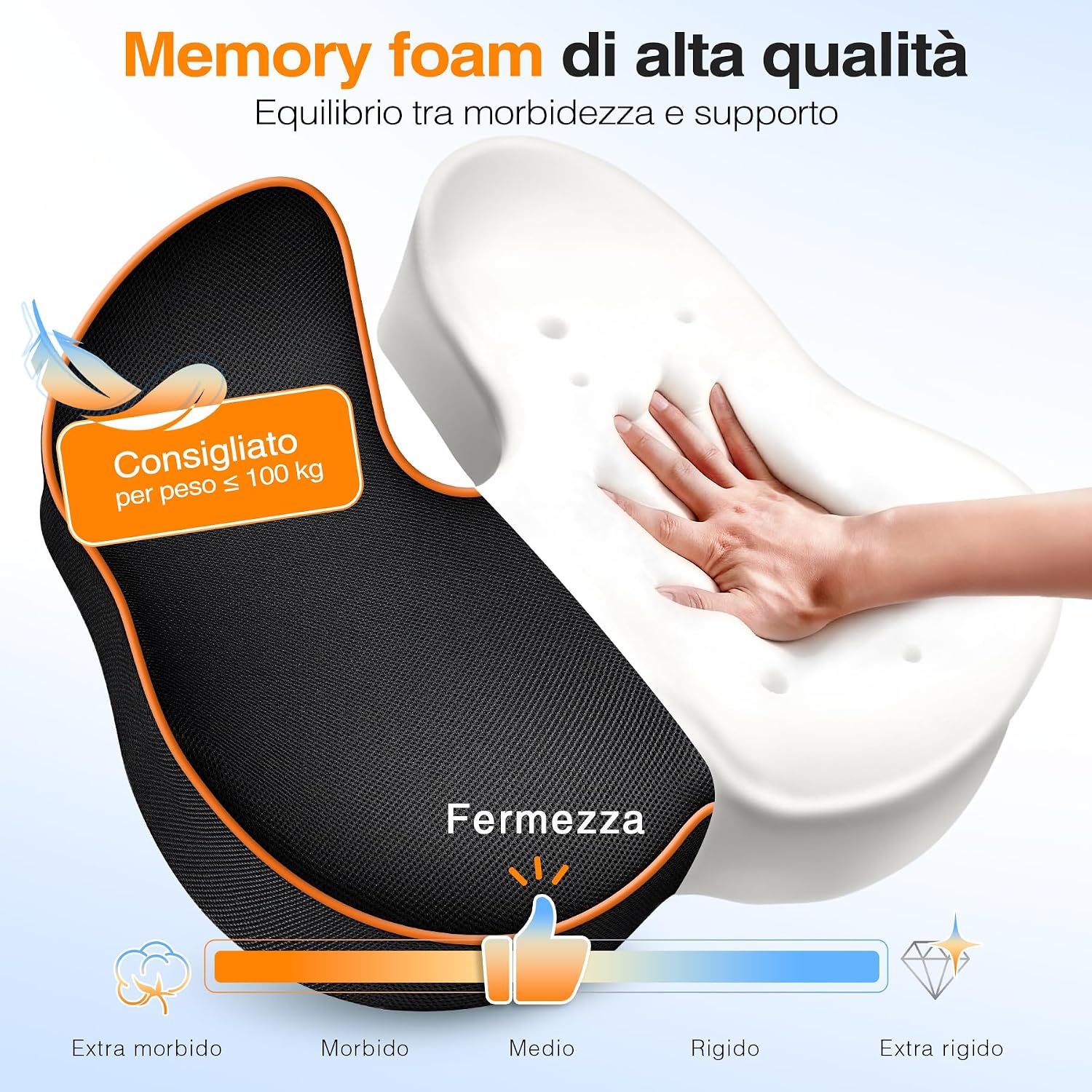 Thumbnail 1 de POOTACK Cuscino Sedia: Memory Foam a forma di U per Sedie Ufficio, Auto e Gaming