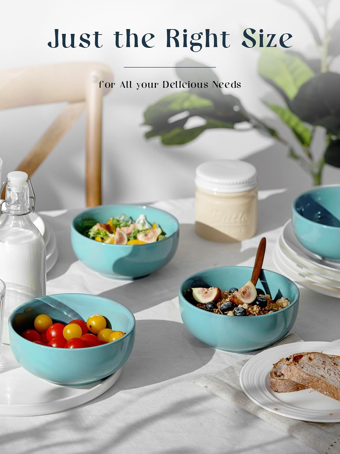 Detalle 2 de DOWAN 22 oz Ceramic Soup Bowl set of 4 🥣