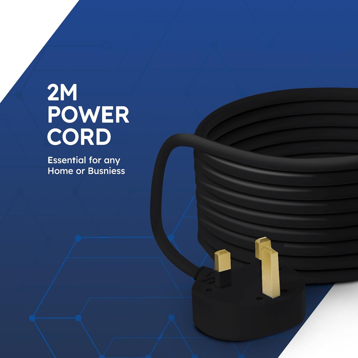 Thumbnail 3 de DESIRETECH Black 4-Gang 2m UK Plug Extension Lead