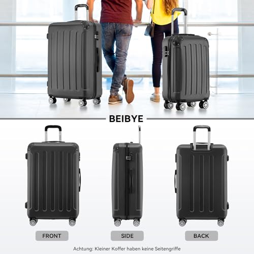 Detalle 2 de BEIBYE Hartschalenkoffer XL 76 cm – Großer Reiseekoffer aus ABS, 360° Doppelrollen, Zahlenschloss, schwarz