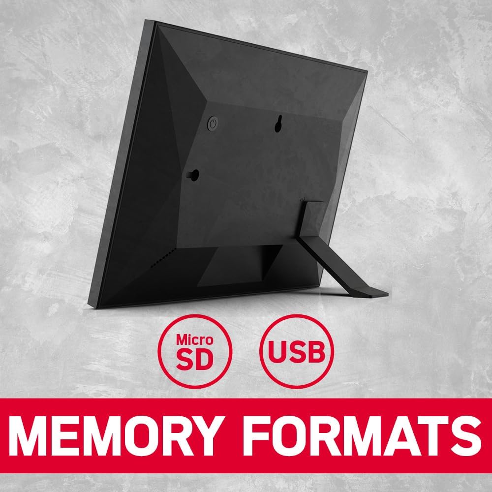 Thumbnail 2 de AgfaPhoto Cadre Photo Numérique Realiview APF1000, écran LED 10" 1024x600 avec horloge et calendrier programmable