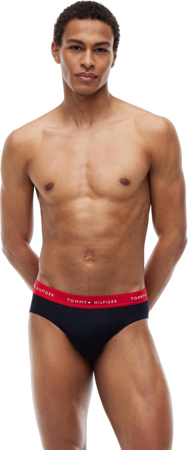 Detalle de Tommy Hilfiger Premium Essentials Stretch Cotton 3-Pack Shorties – Navy/Olive Night/Peacoat/Glacier Grey