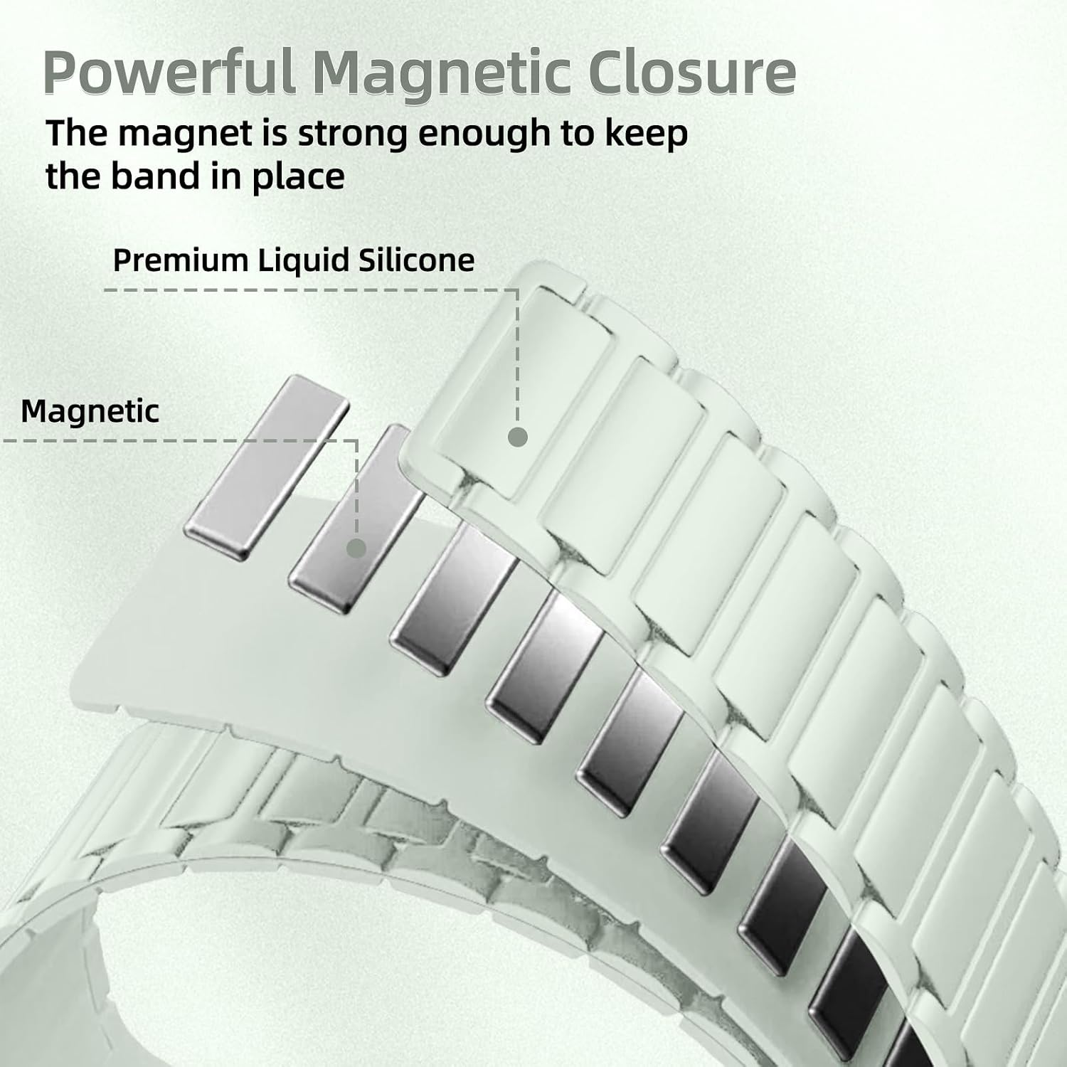 Detalle de RosMank 22mm Silicone Watch Band: Magnetic, Durable Replacement for Garmin and More