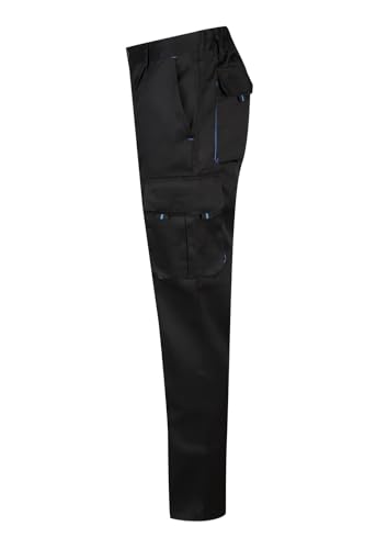 Detalle de VELILLA 103004 Pantalón de Trabajo (Negro y Celeste) – Talla 40