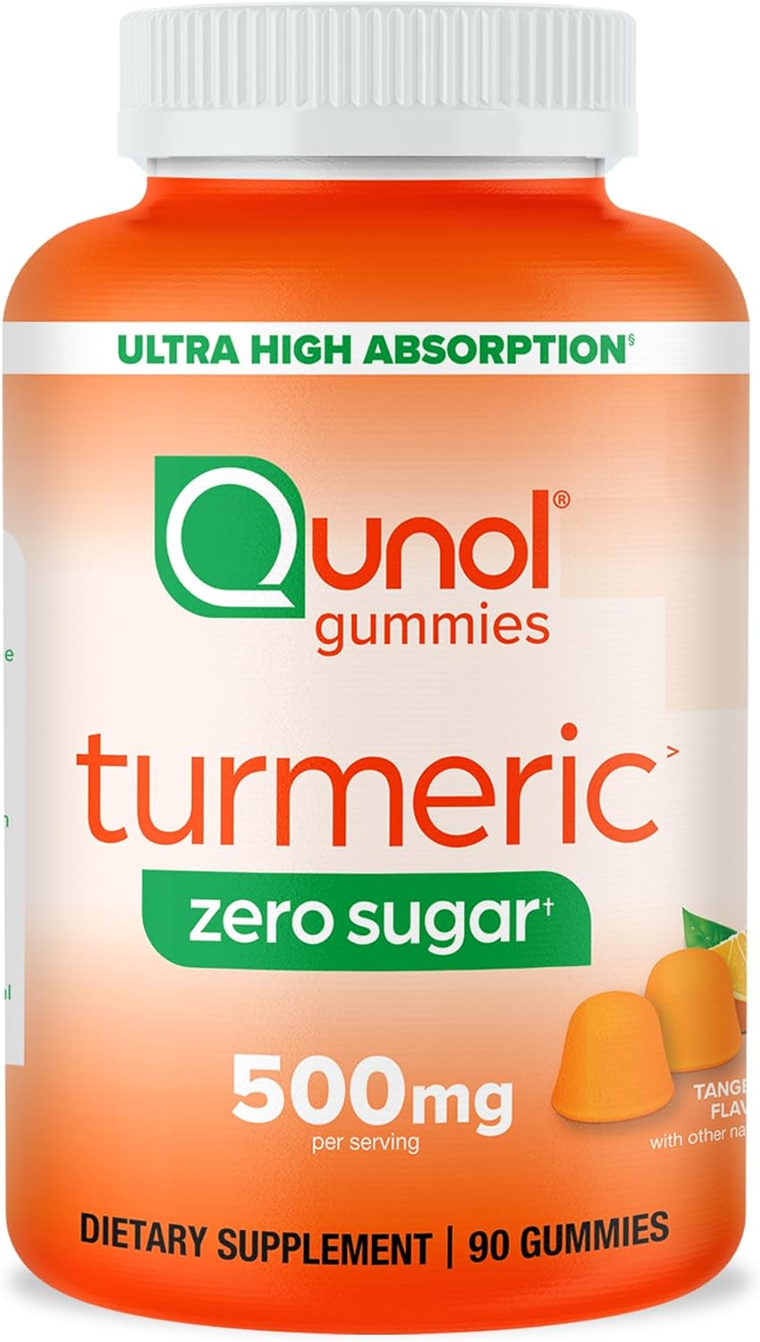 Detalle de Qunol Zero Sugar Turmeric Gummies, 500 mg, 90 Count, Tangerine