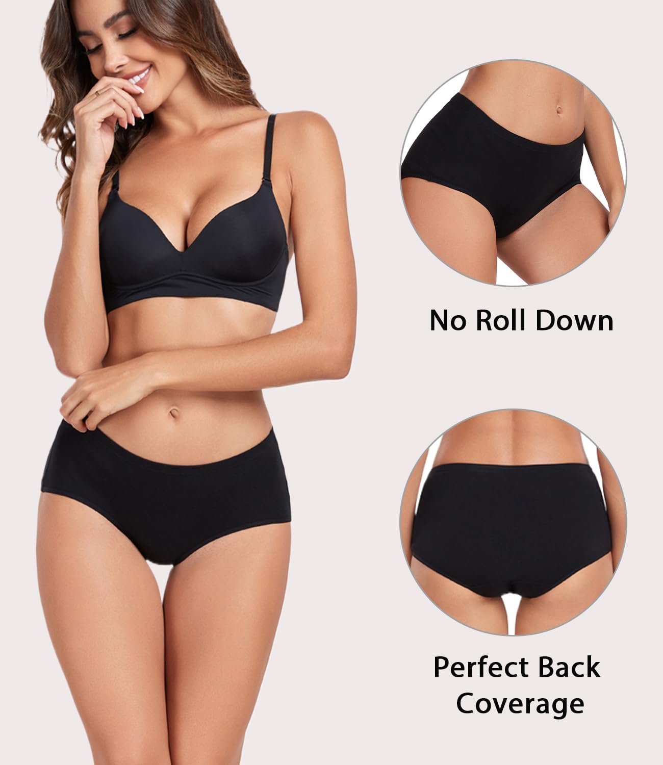 Detalle 2 de wirarpa 6 Pack Cotton Knickers Full Coverage