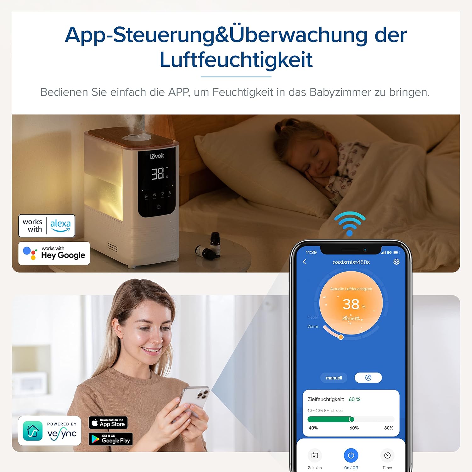 Thumbnail 4 de Levoit Top-Fill Luftbefeuchter Smart Humidifier 4,5 L
