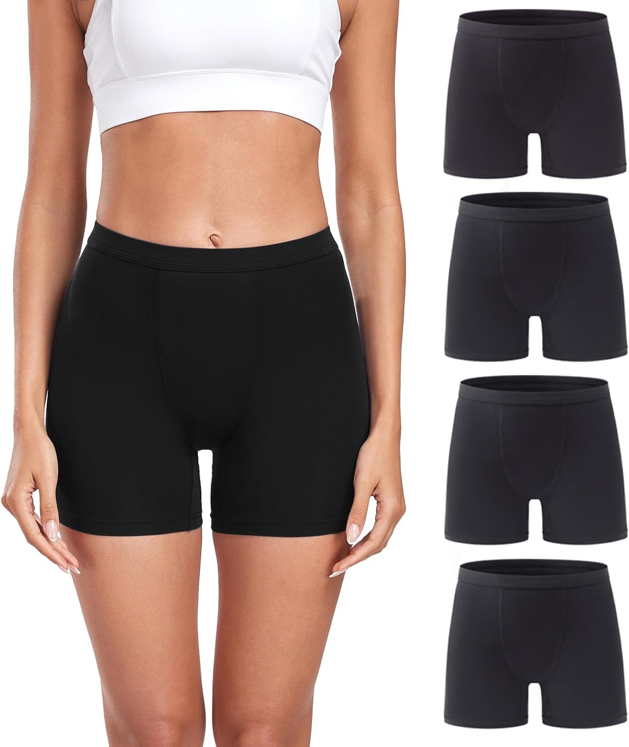 Detalle de wirarpa Women's Modal Boxer Briefs: Ultra-Soft Boyshort Panties (Multipack)
