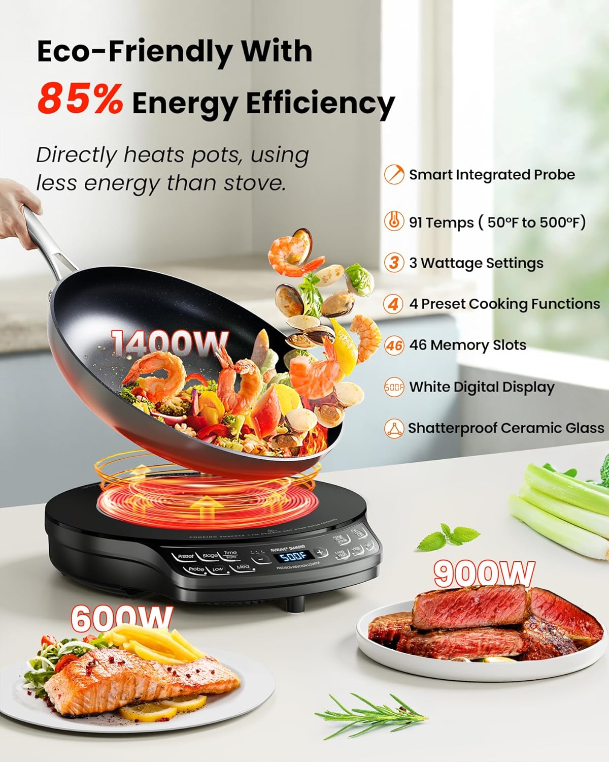 Detalle 2 de Nuwave Diamond Induction Cooktop 91 Temps