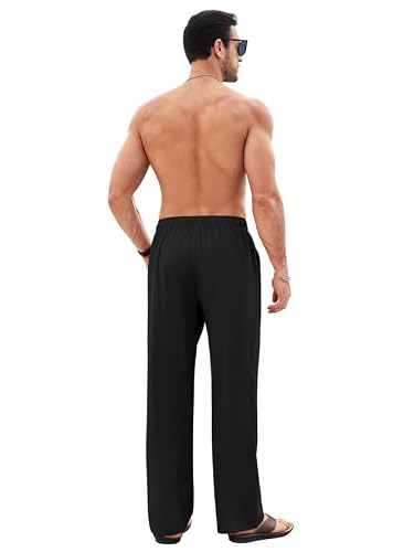 Detalle de Litthing Pantalones de Lino para Hombre: Jogging de Verano con Bolsillos