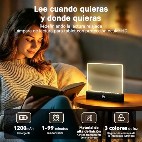 Thumbnail 1 de Luz Plana para Libros Protección Ocular, CMINGKEJI – Lámpara de Lectura para Cama (Negro)