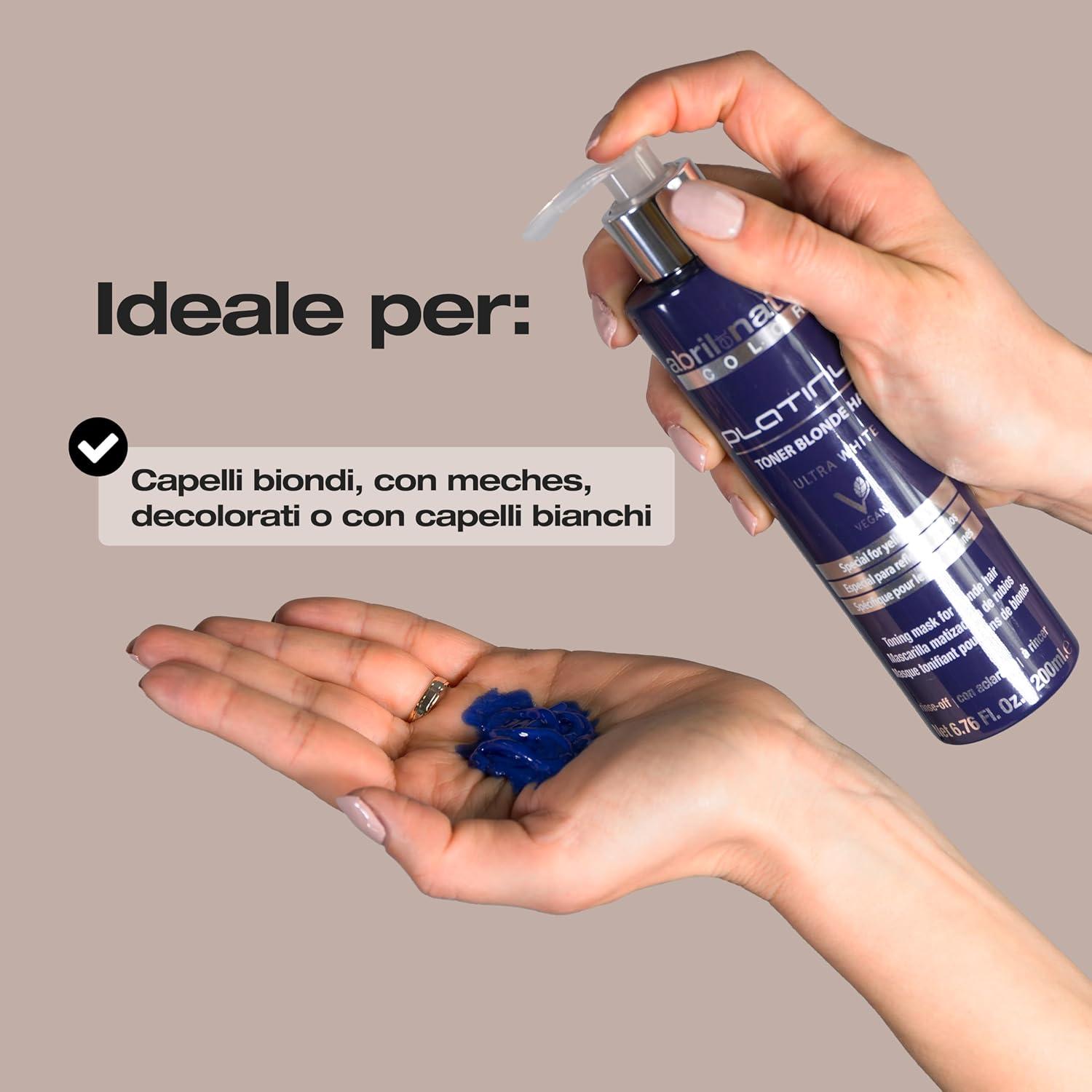 Detalle de abril et nature - Platinum Maschera Professionale per Capelli Biondi, Decolorati e con Meches o Canizie (Neutralizzante Viola) – 200 ml