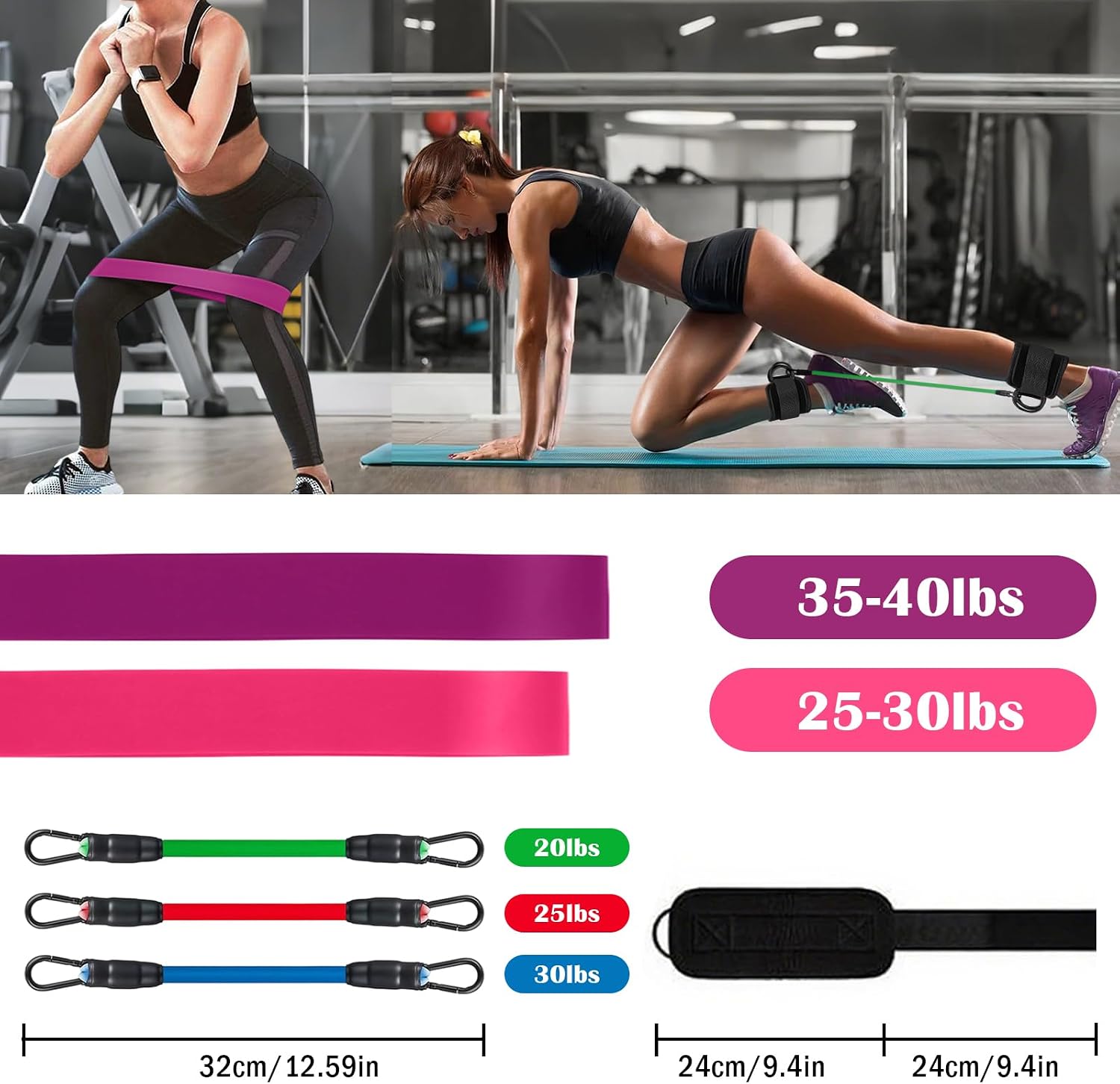 Detalle 2 de PASHOP Ankle Resistance Bands with Cuffs