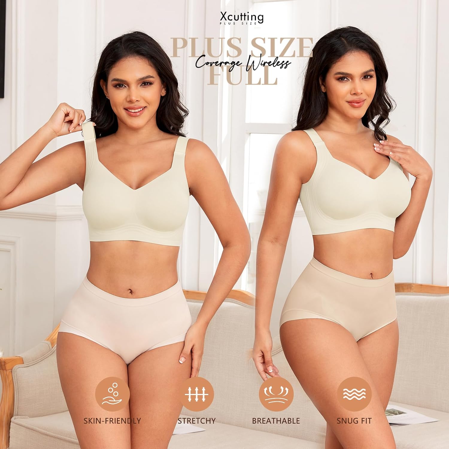 Detalle 2 de Xcutting Wirefree Padded Full Coverage Bra 4-row 🩲